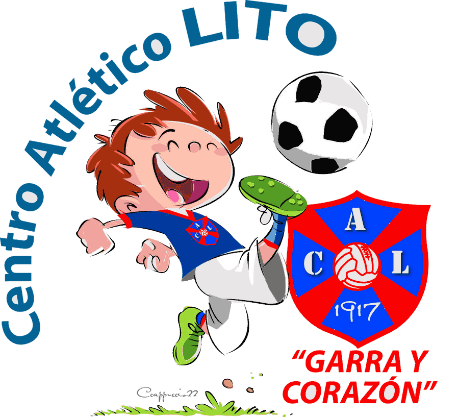 Centro Atlético Lito mascot: a boy in the blue and red shirt kicking a ball